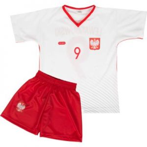 Komplet piłkarski Reda Polska Lewandowski 9 Junior biało-czerwony