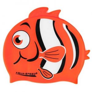 Czepek pływacki Aqua-Speed silikonowy ZOO Nemo Junior pomarańczowy